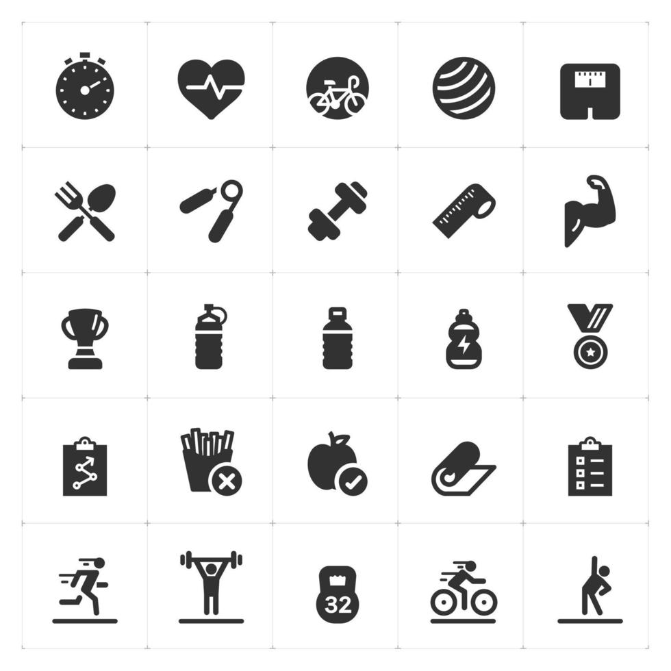 Icon set - Fitness and exercise vector