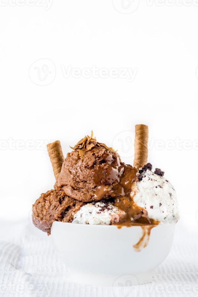 Chocolate and cookies ice cream photo