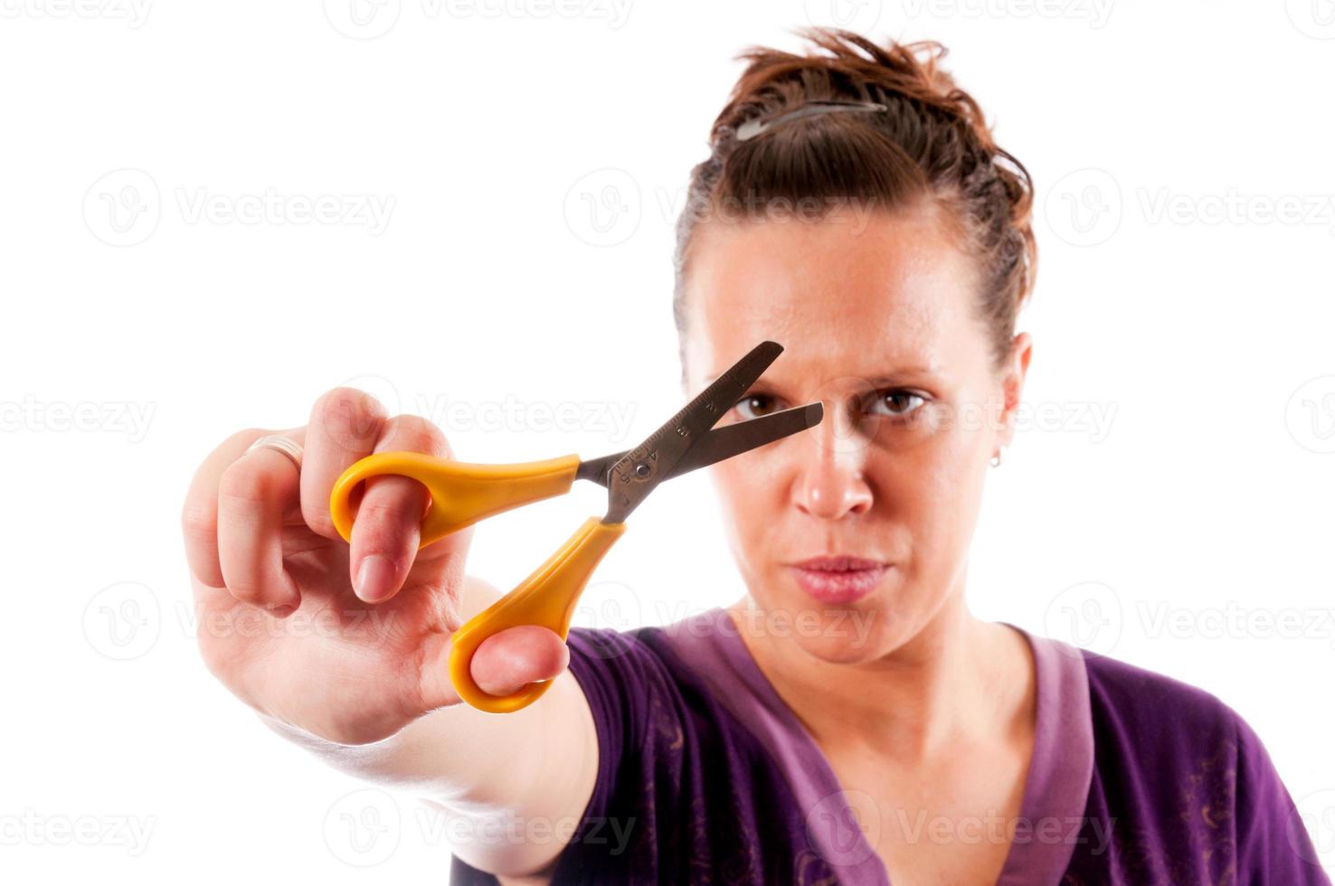 Woman with the scissors photo