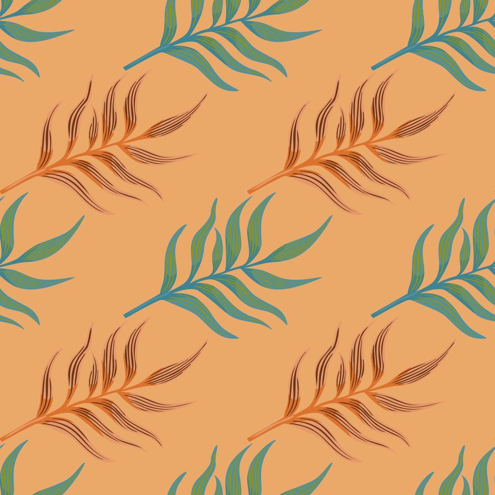 Fern leaf wallpaper. Abstract exotic plant seamless pattern. Tropical palm leaves pattern. Botanical texture. vector
