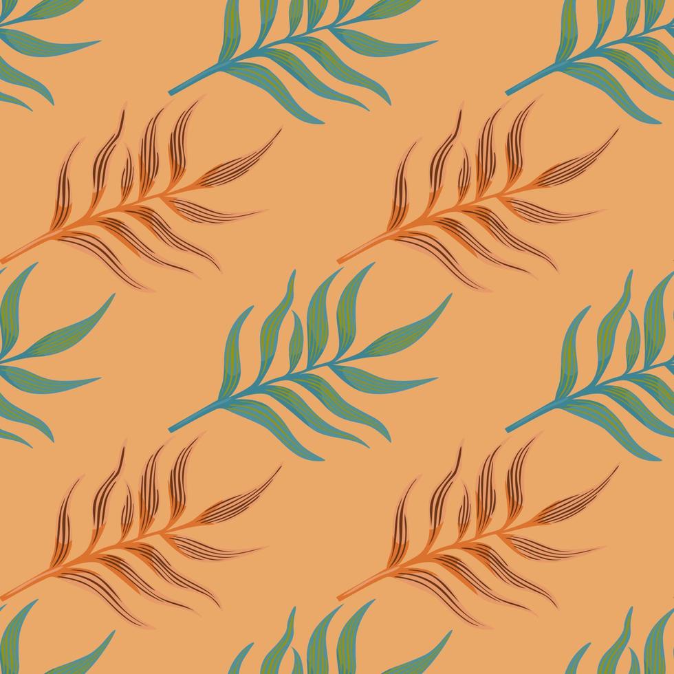 Fern leaf wallpaper. Abstract exotic plant seamless pattern. Tropical palm leaves pattern. Botanical texture. vector