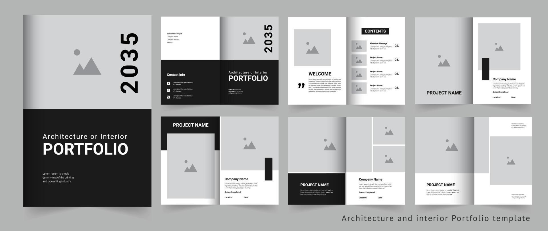 Portfolio design template Architecture or interior Portfolio vector