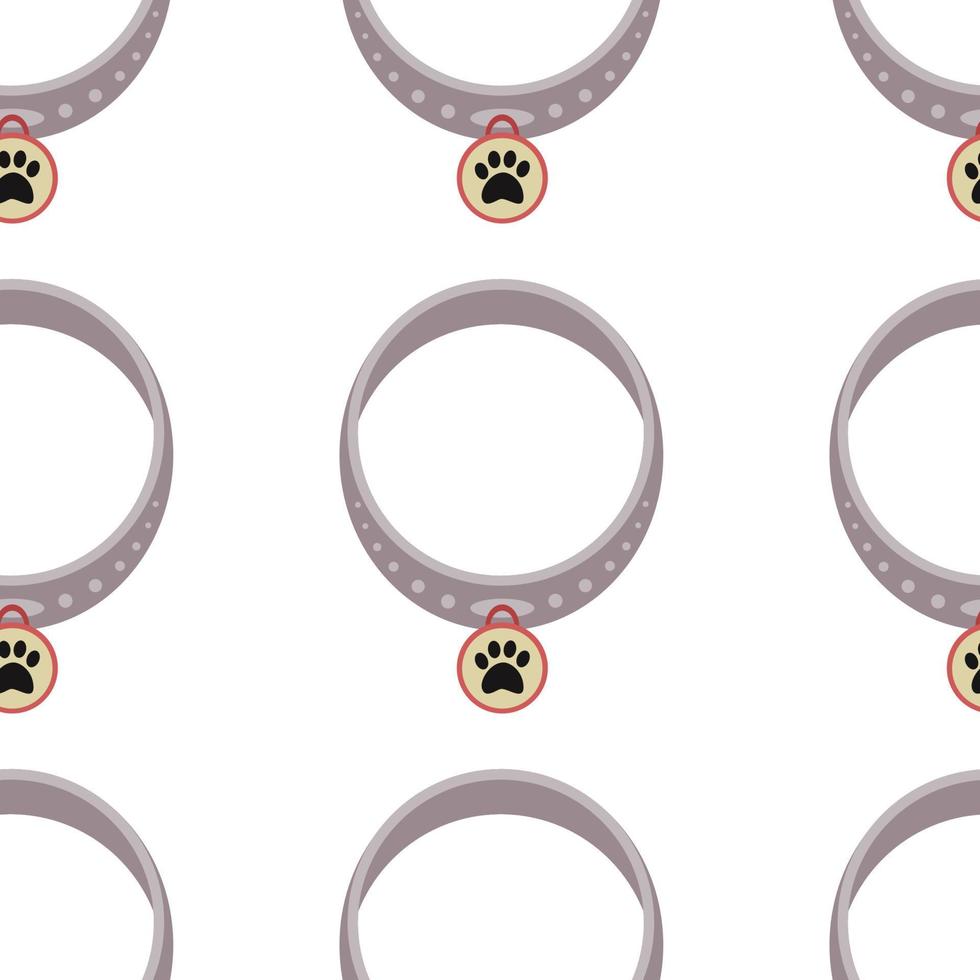 Pattern with collar for dogs, cats, animals, with a medallion. vector