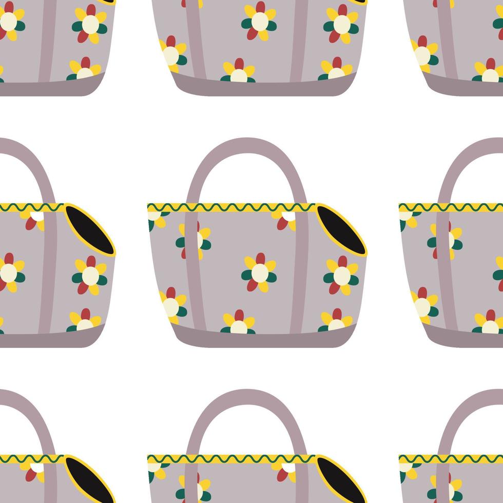 Pattern with soft carrying bag with handles for animals, cats, dogs. vector