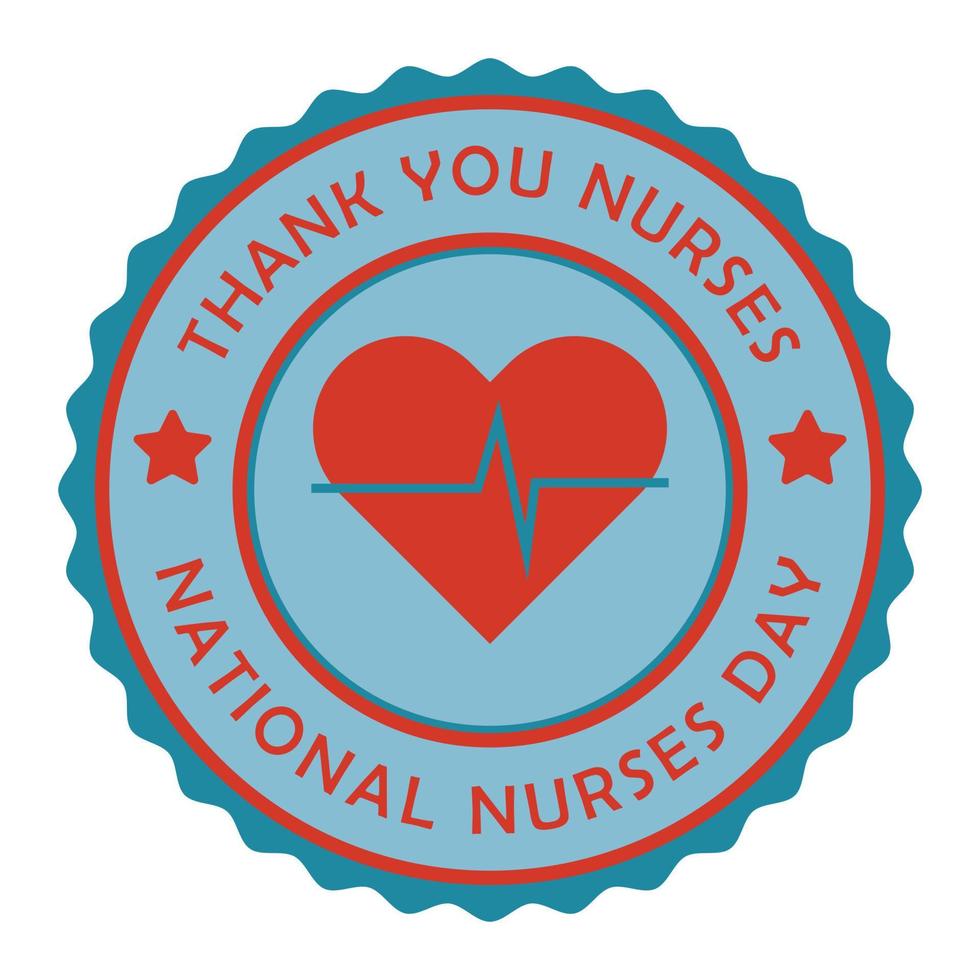 National Nurses Day Badge, National Nurses Week, Stamp, Logo, Emblem, Sticker, Nurse Day Logo, Tshirt Design, Health Design Element, Nurses Day Greetings Card Vector