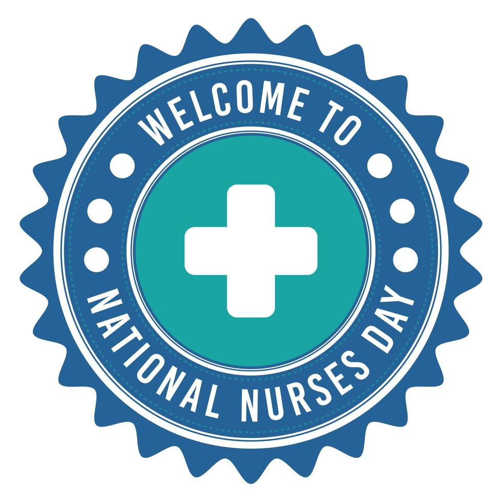 National Nurses Day Badge, National Nurses Week, Stamp, Logo, Emblem, Sticker, Nurse Day Logo, Tshirt Design, Health Design Element, Nurses Day Greetings Card Vector