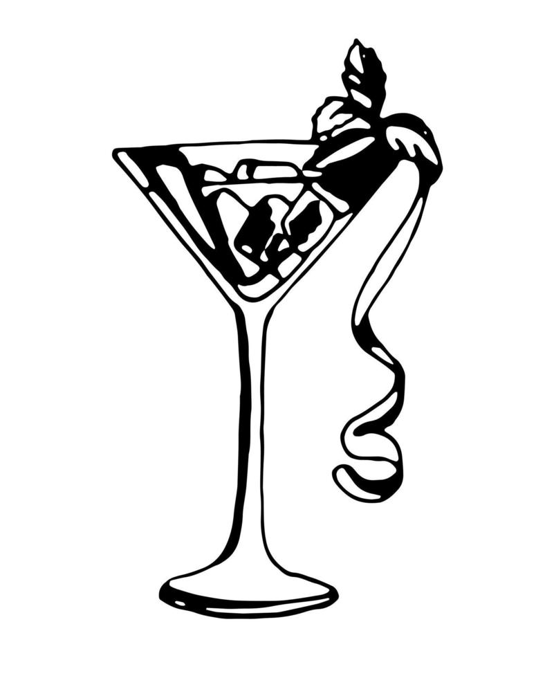 Coctail. Vector clipart. Hand drawn