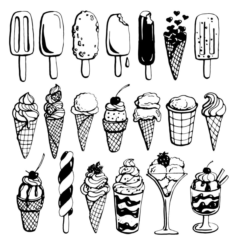 Ice creams. Vector clipart