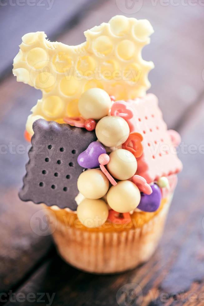 Chocolate bonbons cupcake photo