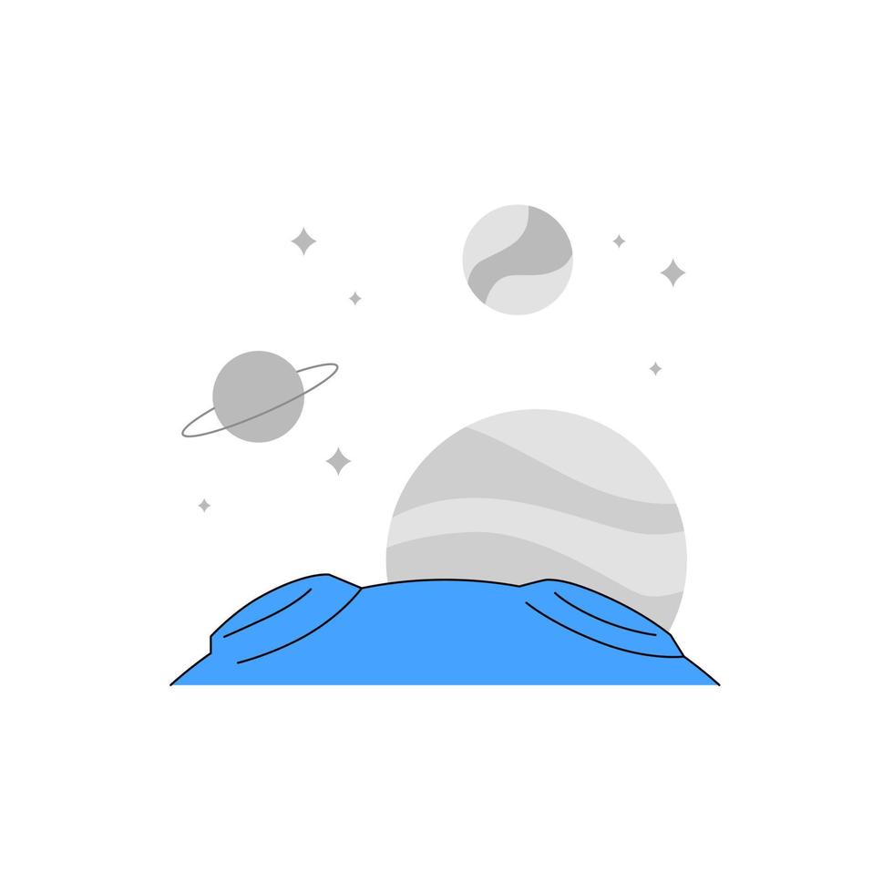 Empty planet galaxy space for nothing found here error page illustration element vector