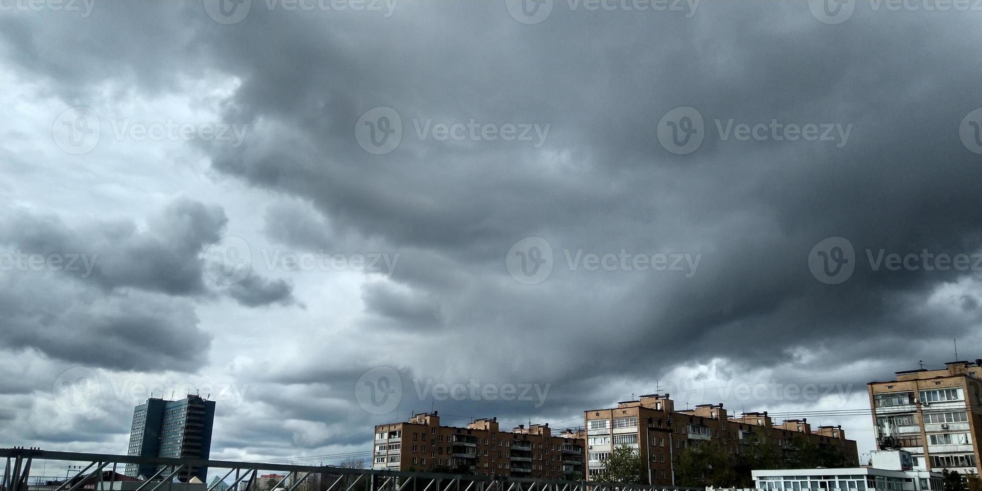 Stormy sky. Sky before the rain. Weather background. Gray and blue colors. photo