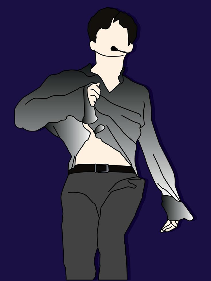south korean idol kpop line art vector eps.10