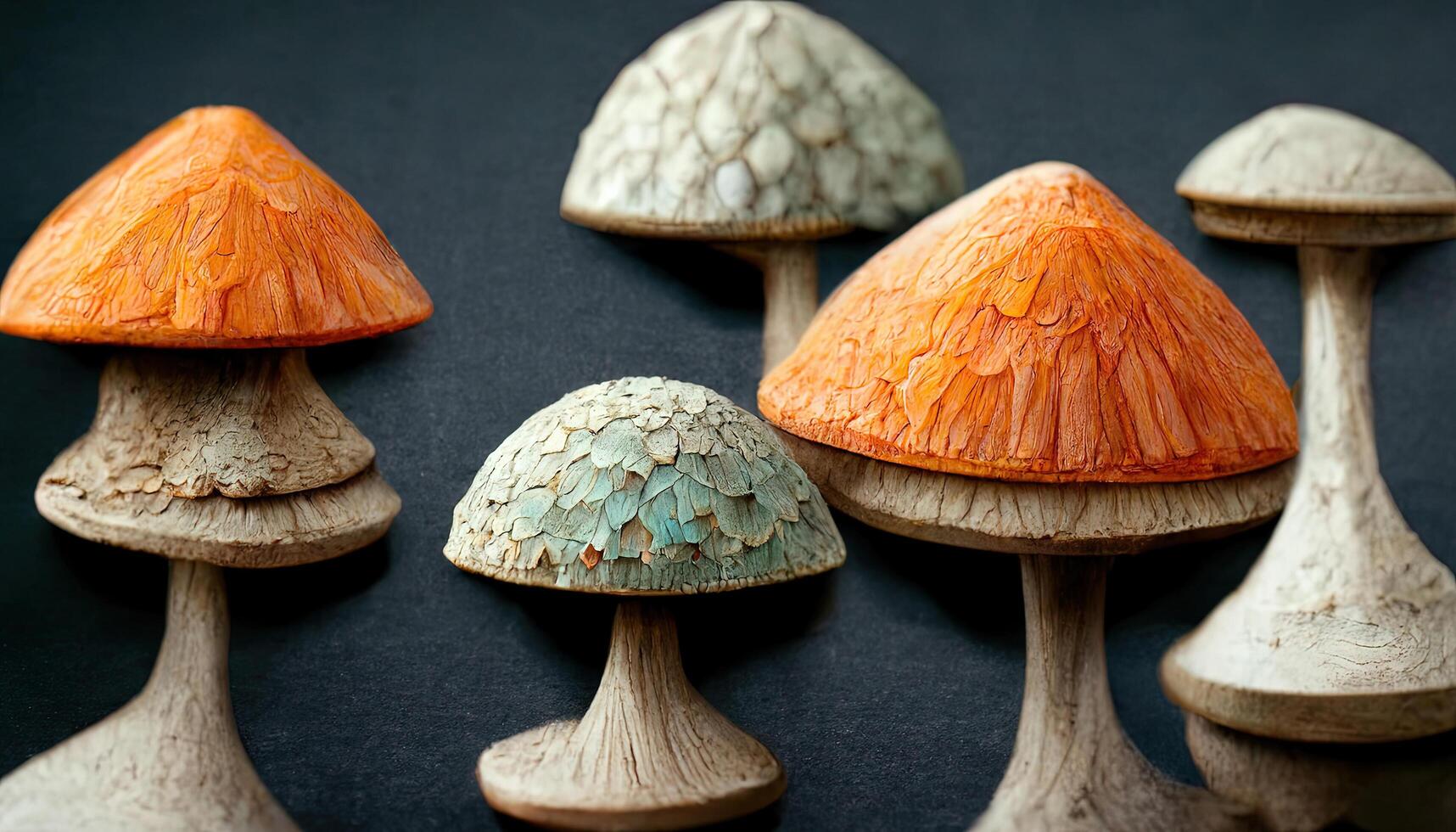 Magic mushroom in the enchanted forest of the eden. photo