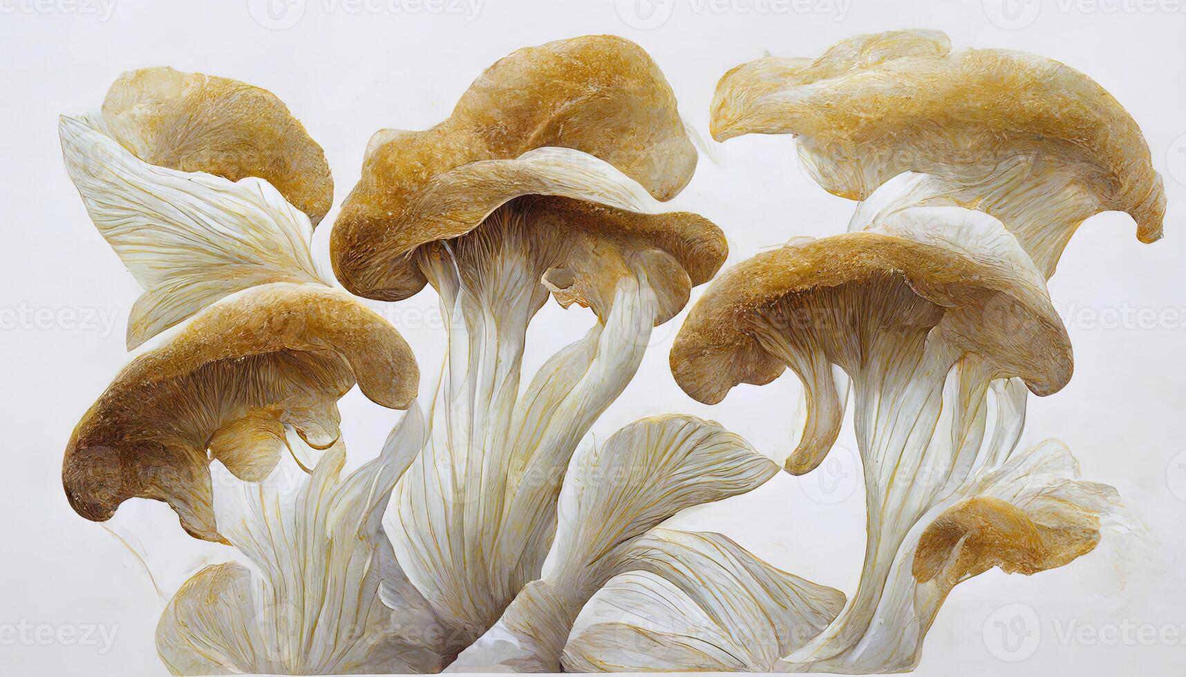 King oyster mushrooms eringi on white background. photo