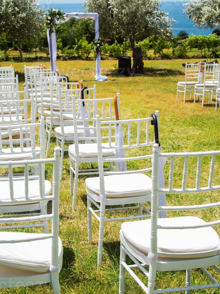 Chairs for wedding ceremony outdoors - wedding decorations photo