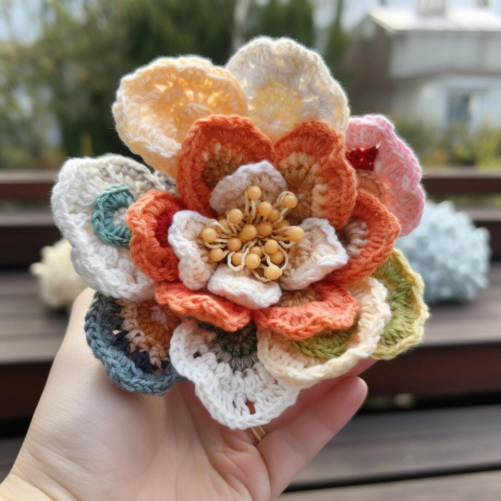 A close up of flower with background photo