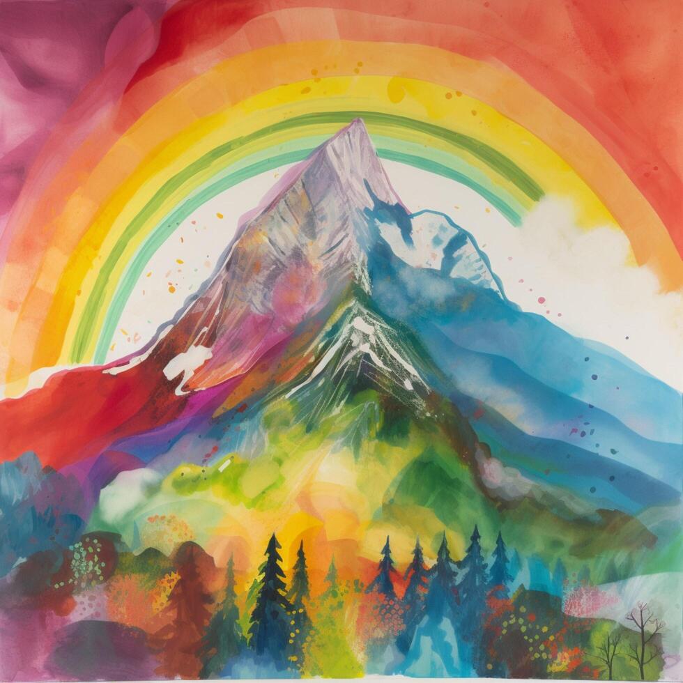 A colorful mountain with landscape photo