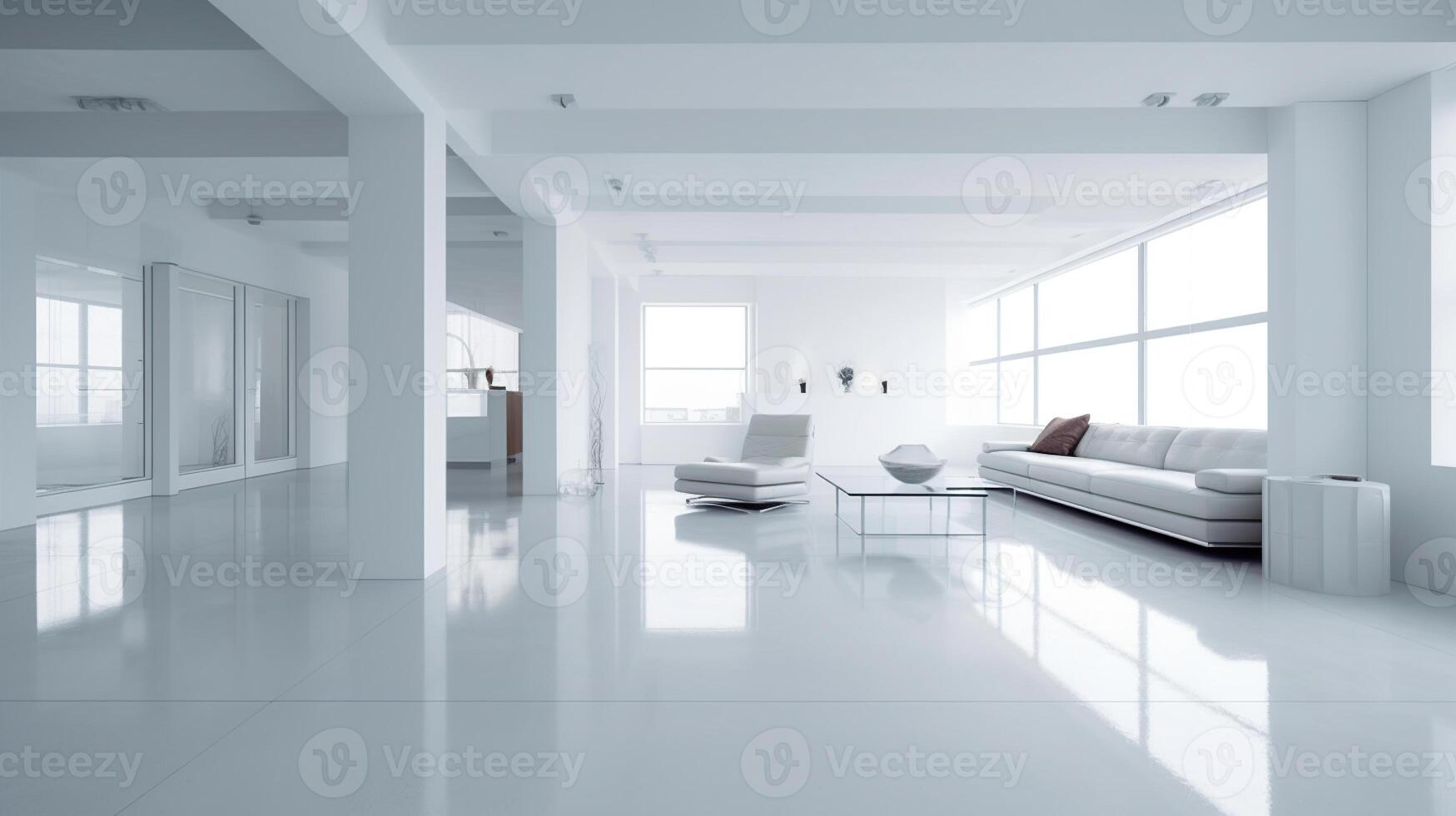 white modern minimalist interior, image photo