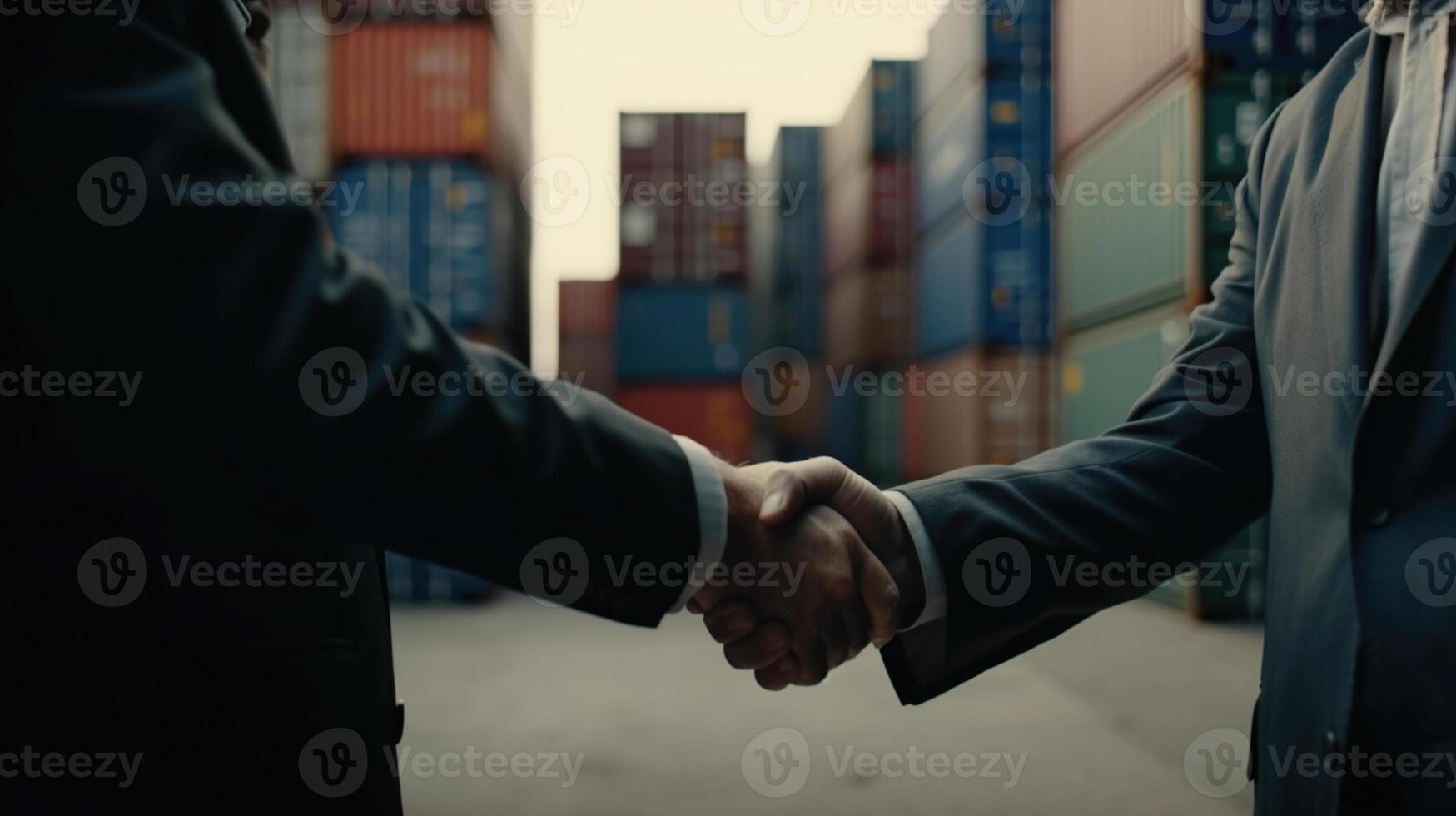 businessman handshake of business deal with logistic, Image photo