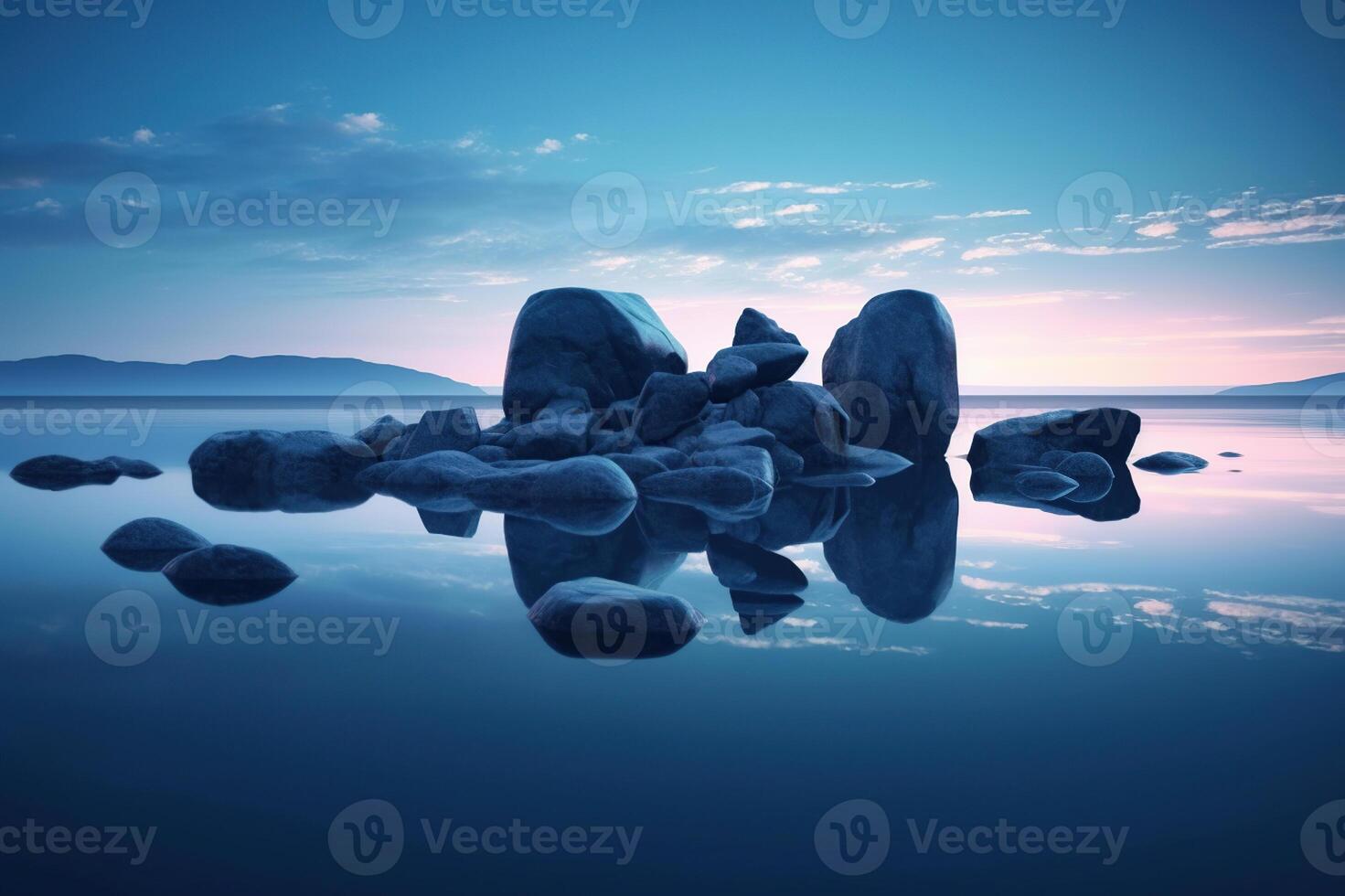 abstract minimalist background, futuristic zen scenery, panoramic