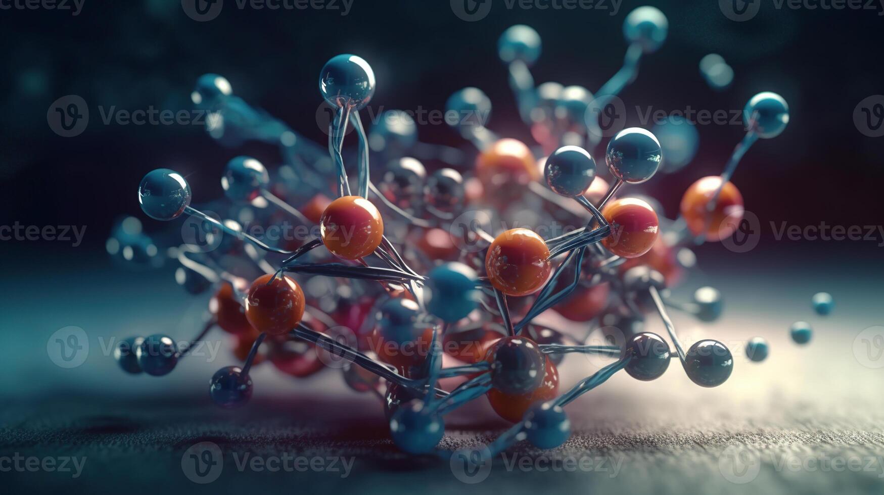 Ciencias antecedentes con molécula o átomo, generado ai imagen foto