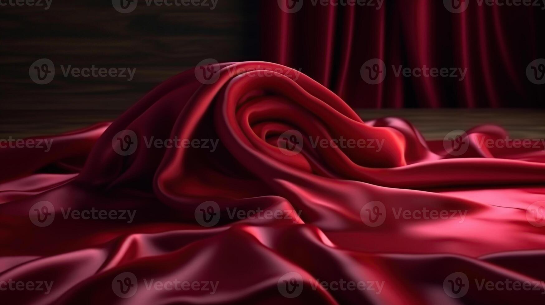 Realistic satin silk in red color, Image photo