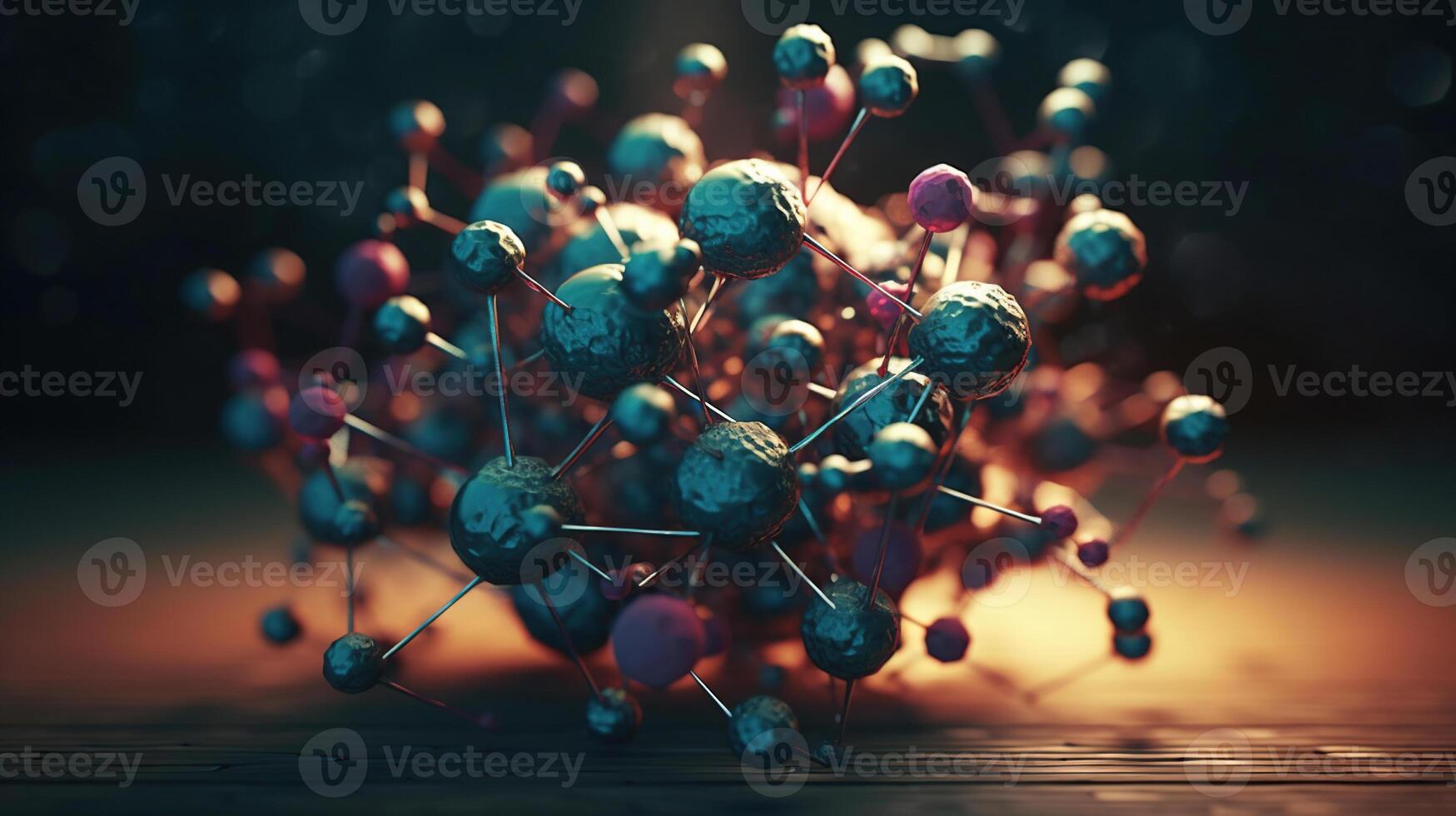 science background with molecule or atom, image photo