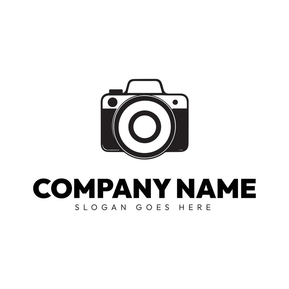 Creative and Minimal Black and White Camera Logo design, Studio, Photography Logo Illustration vector