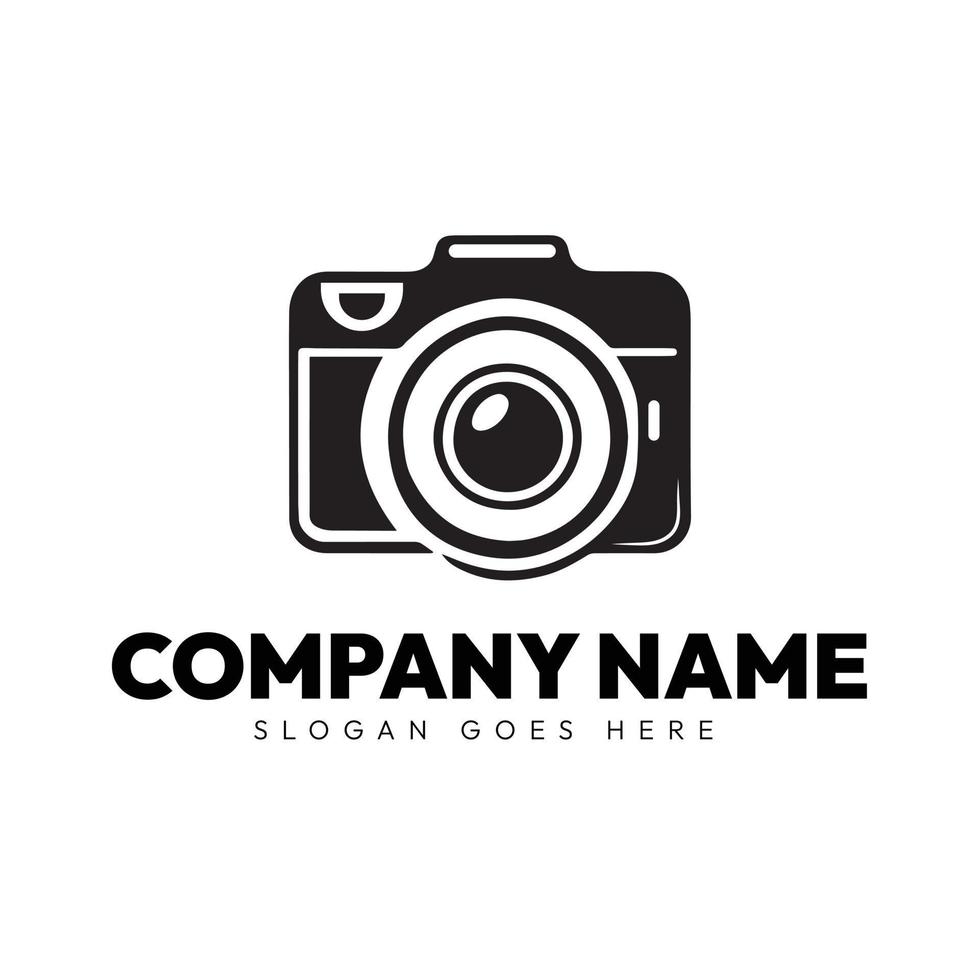 Creative and Minimal Black and White Camera Logo design, Studio, Photography Logo Illustration vector