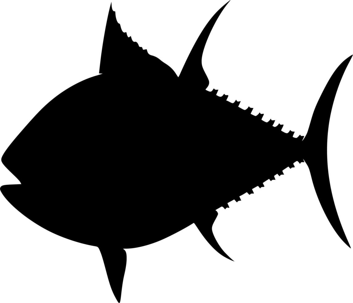 Vector silhouette of fish on white background