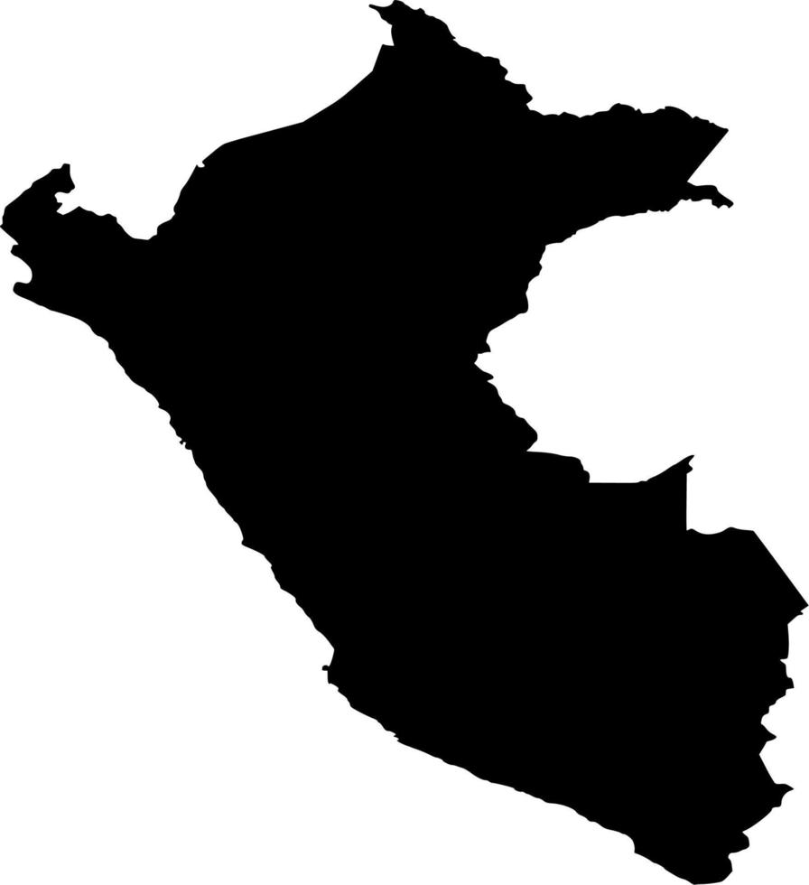 Vector silhouette of Peru Map on white background