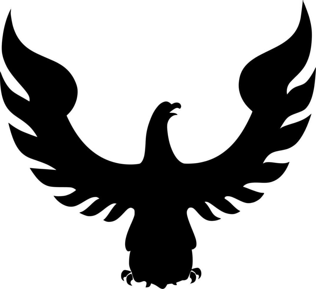 Vector silhouette of Eagle on white background