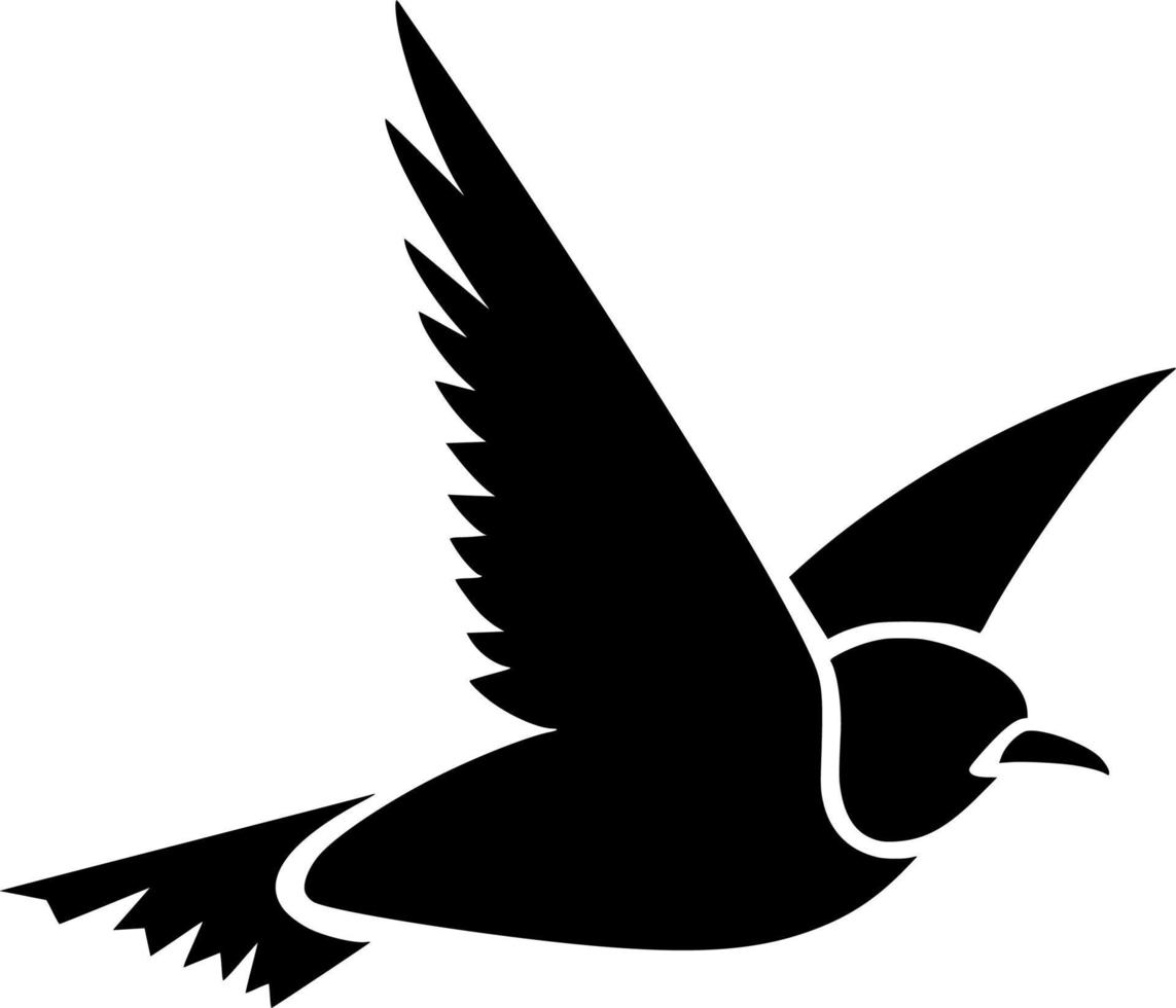 Vector silhouette of Dove Bird on white background