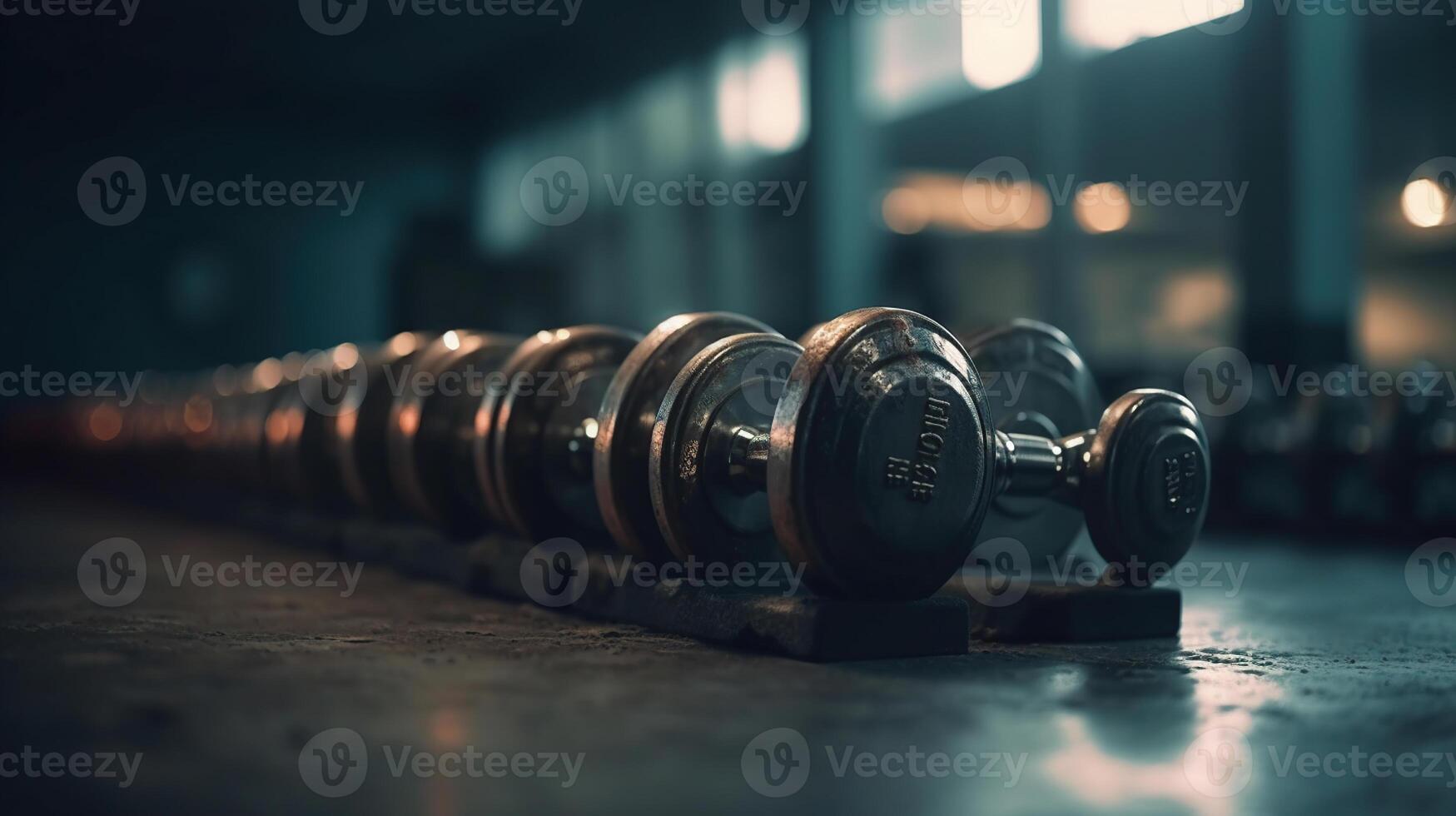 Metal dumbbells, image photo