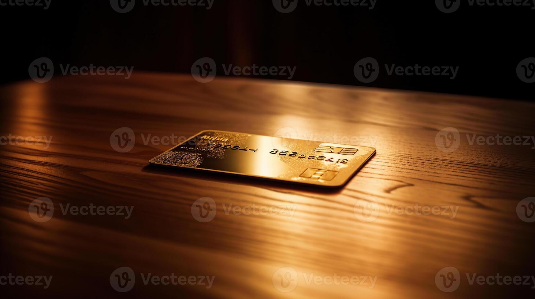 a classy golden bank card, image photo