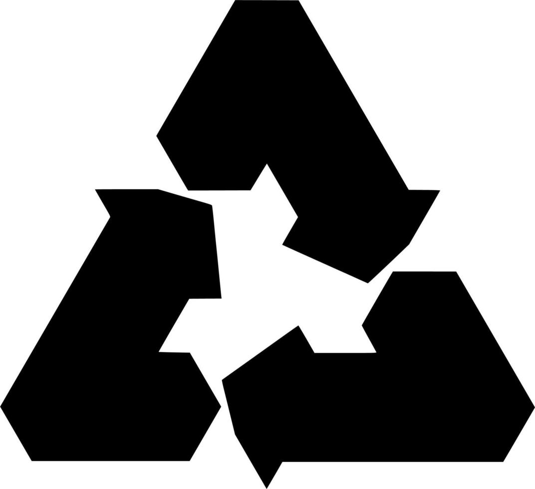 Vector silhouette of recycle on white background