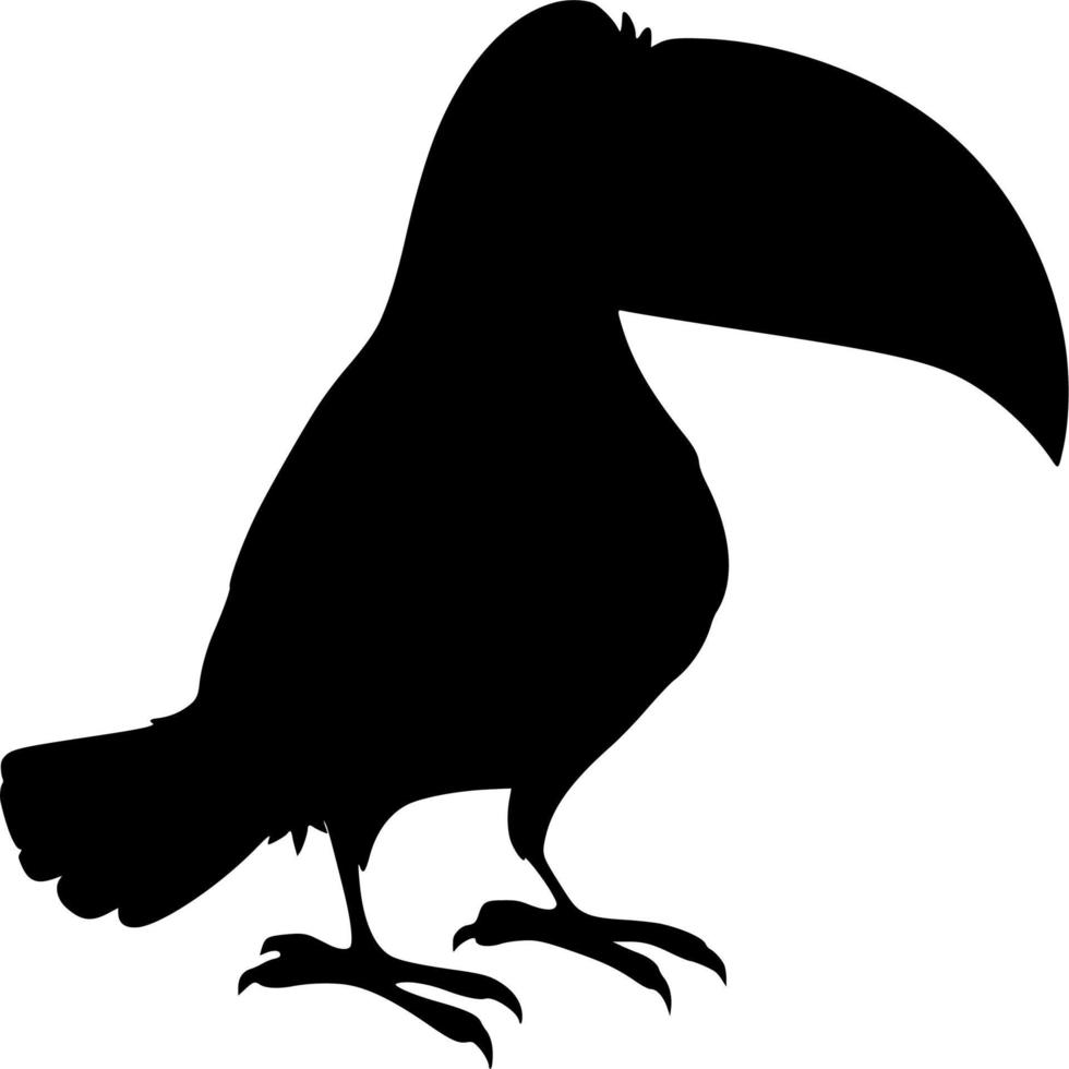 Vector silhouette of bird on white background