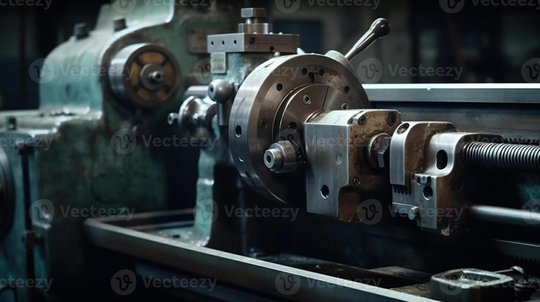 cutting machine in metal workspace, Image photo