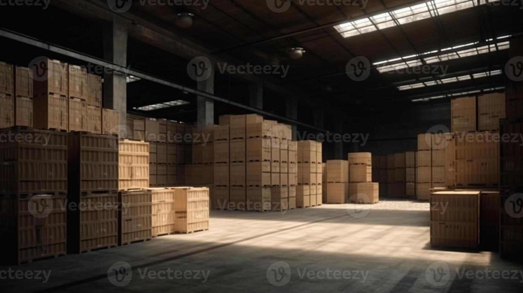 logistic concept, cardboard boxes stacked in the storage warehouse , Image photo