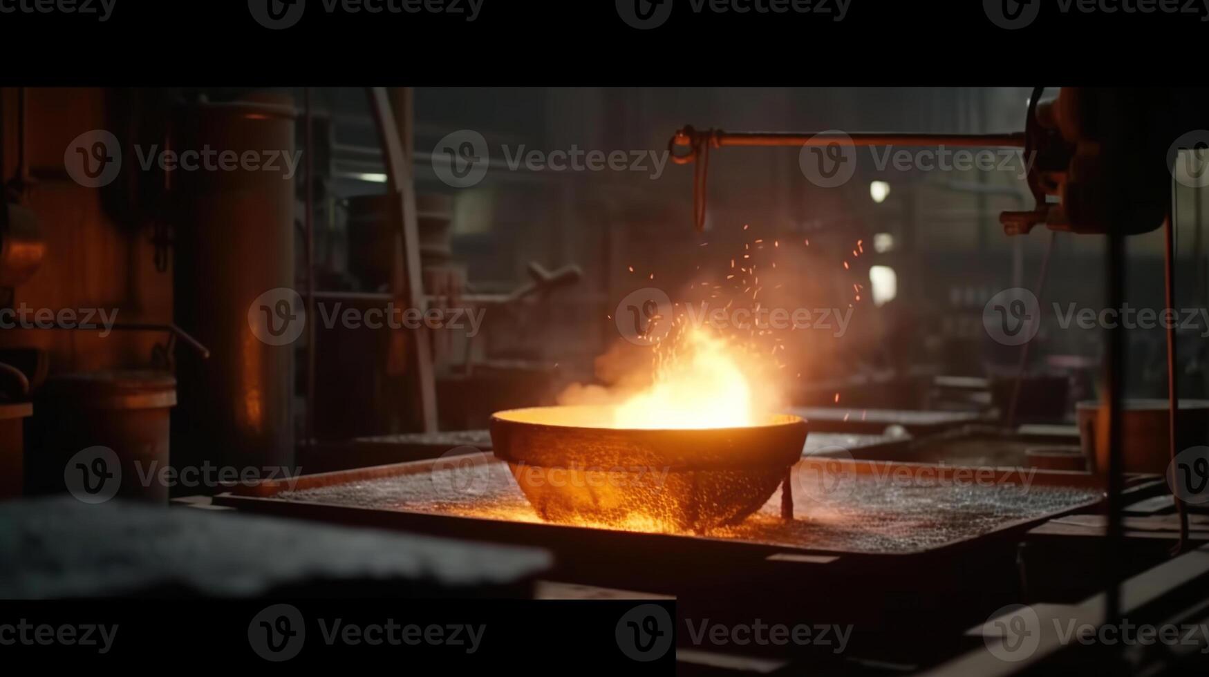 Metal casting process in foundry , Image photo