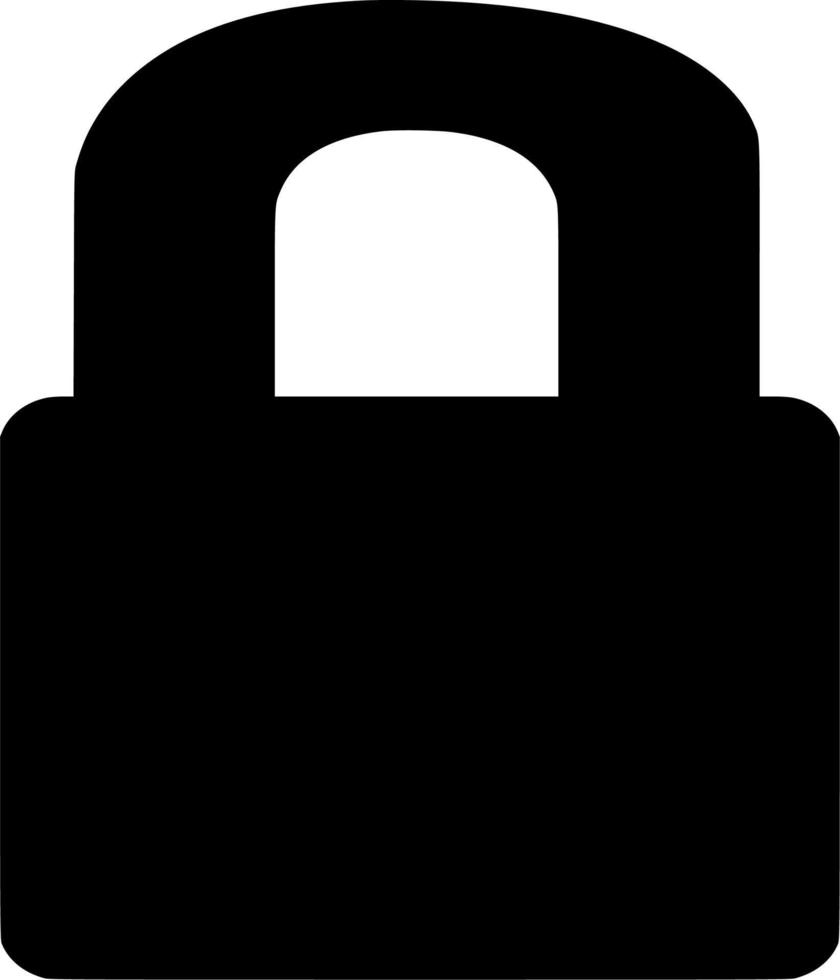 Vector silhouette of padlock on white background