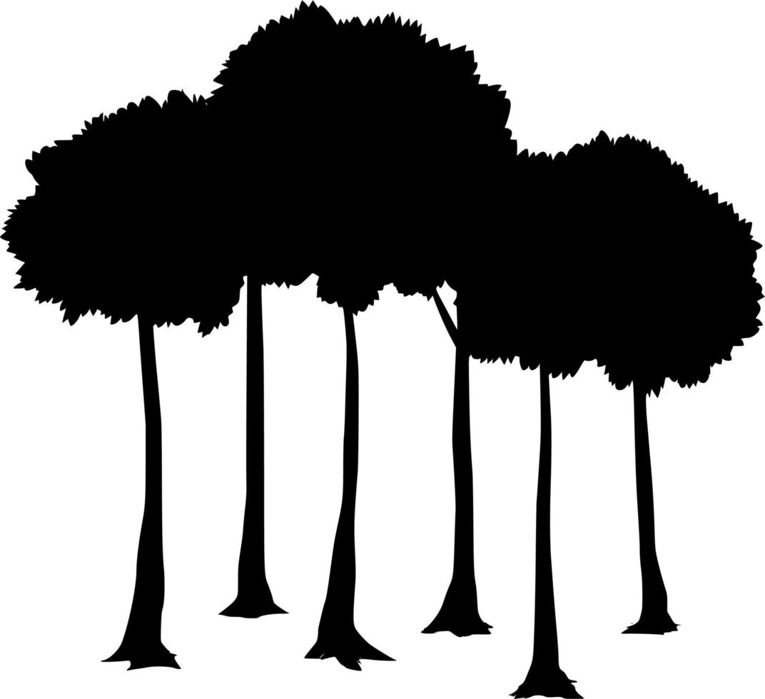 vector silueta de árbol en blanco antecedentes