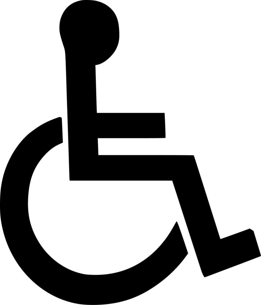 Vector silhouette of wheelchair on white background