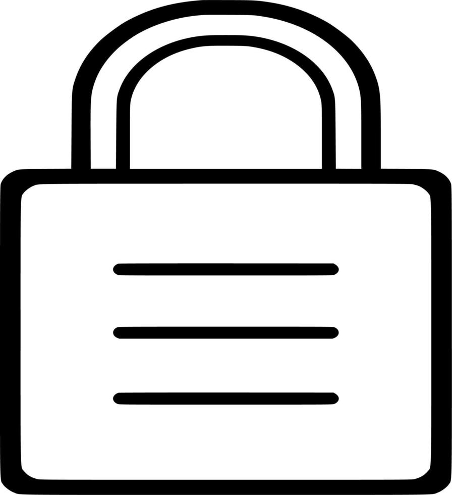 Vector silhouette of padlock on white background