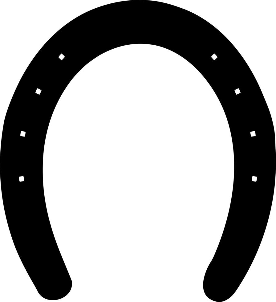 Vector silhouette of horseshoe on white background