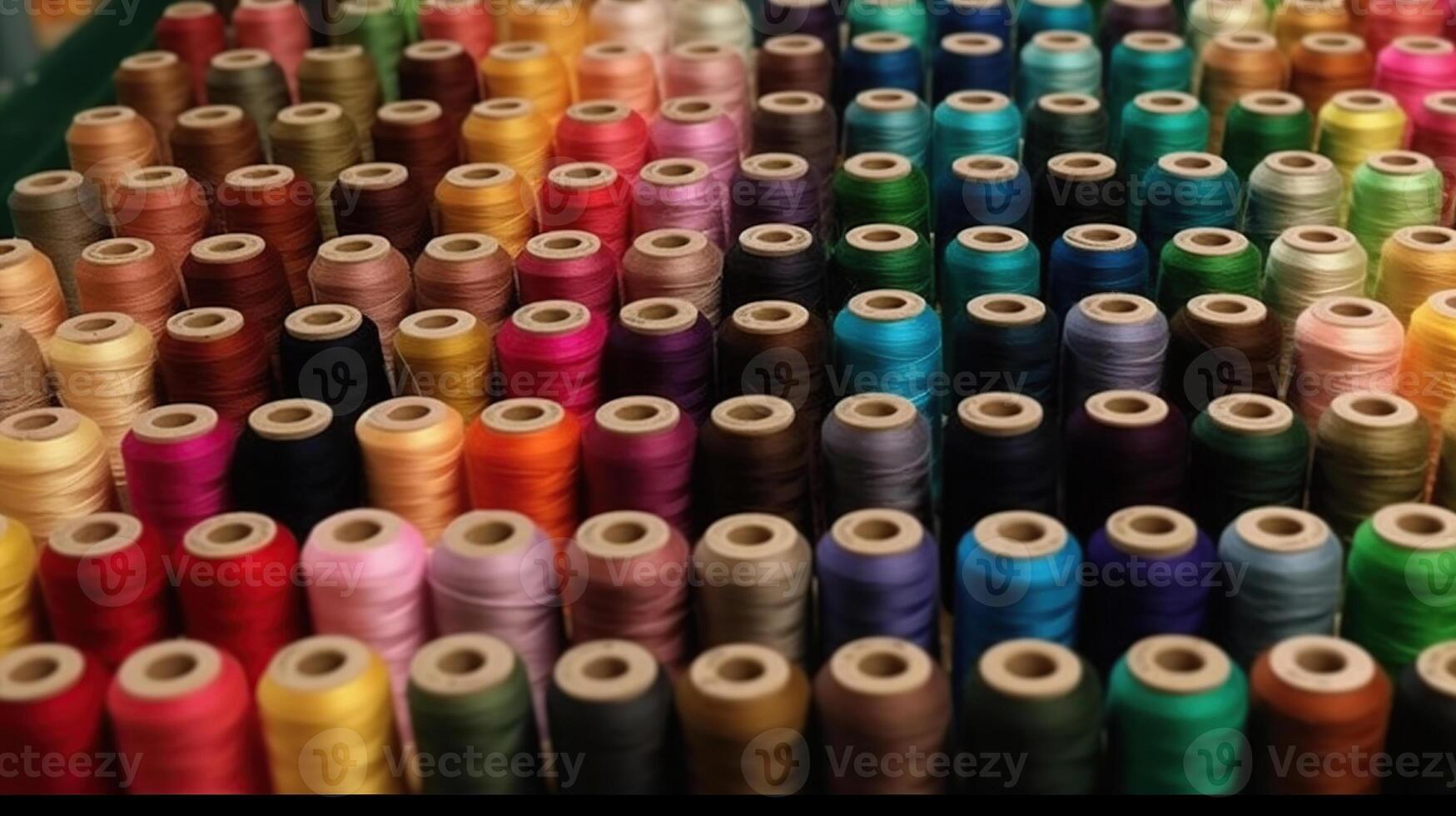 Colorful reels of threads, Image photo