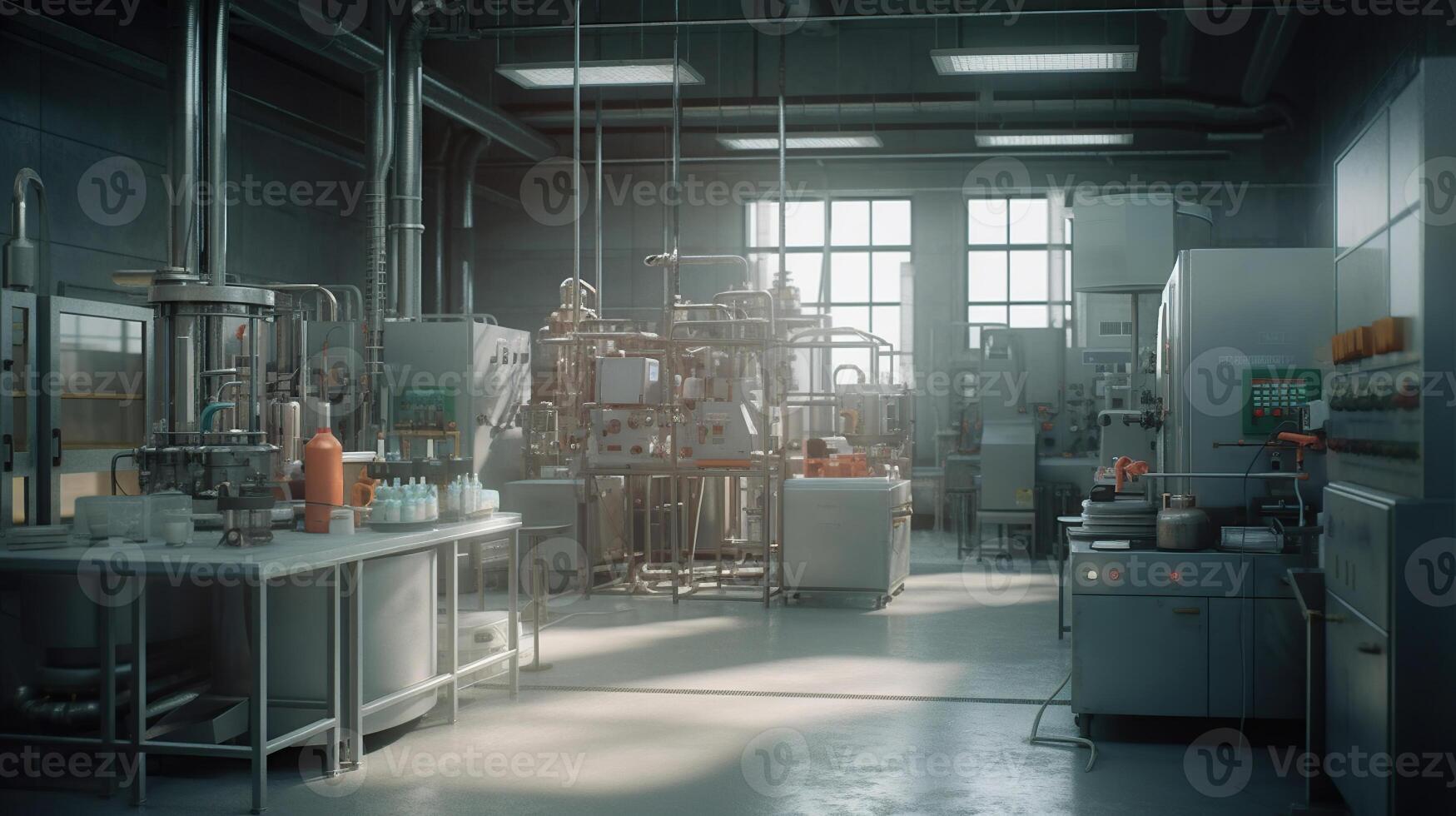 Pharmaceutical factory and industrial mass production, image photo