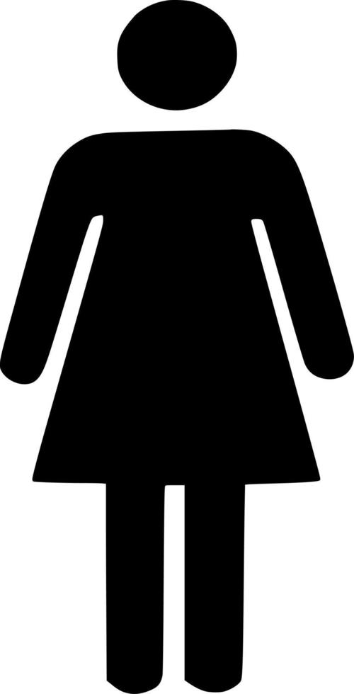 Vector silhouette of Woman on white background