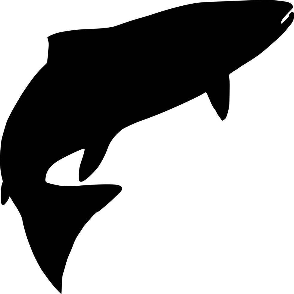 Vector silhouette of fish on white background