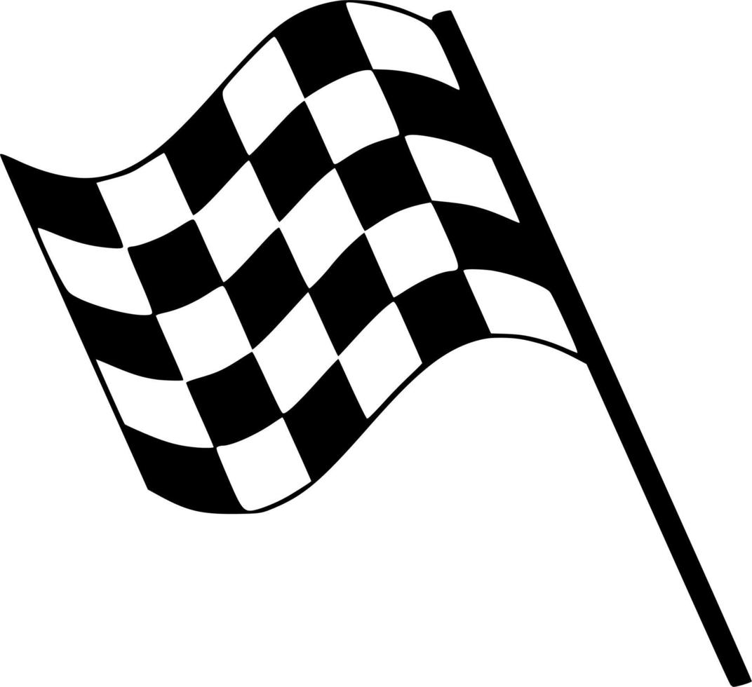Vector silhouette of flag on white background